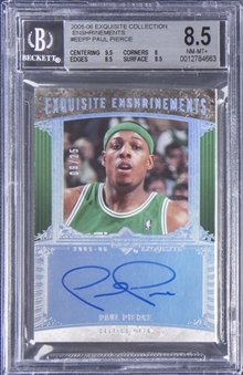 2005-06 UD "Exquisite Collection" Enshrinements #EEPP Paul Pierce Signed Card (#09/25) - BGS NM-MT+ 8.5/BGS 10
